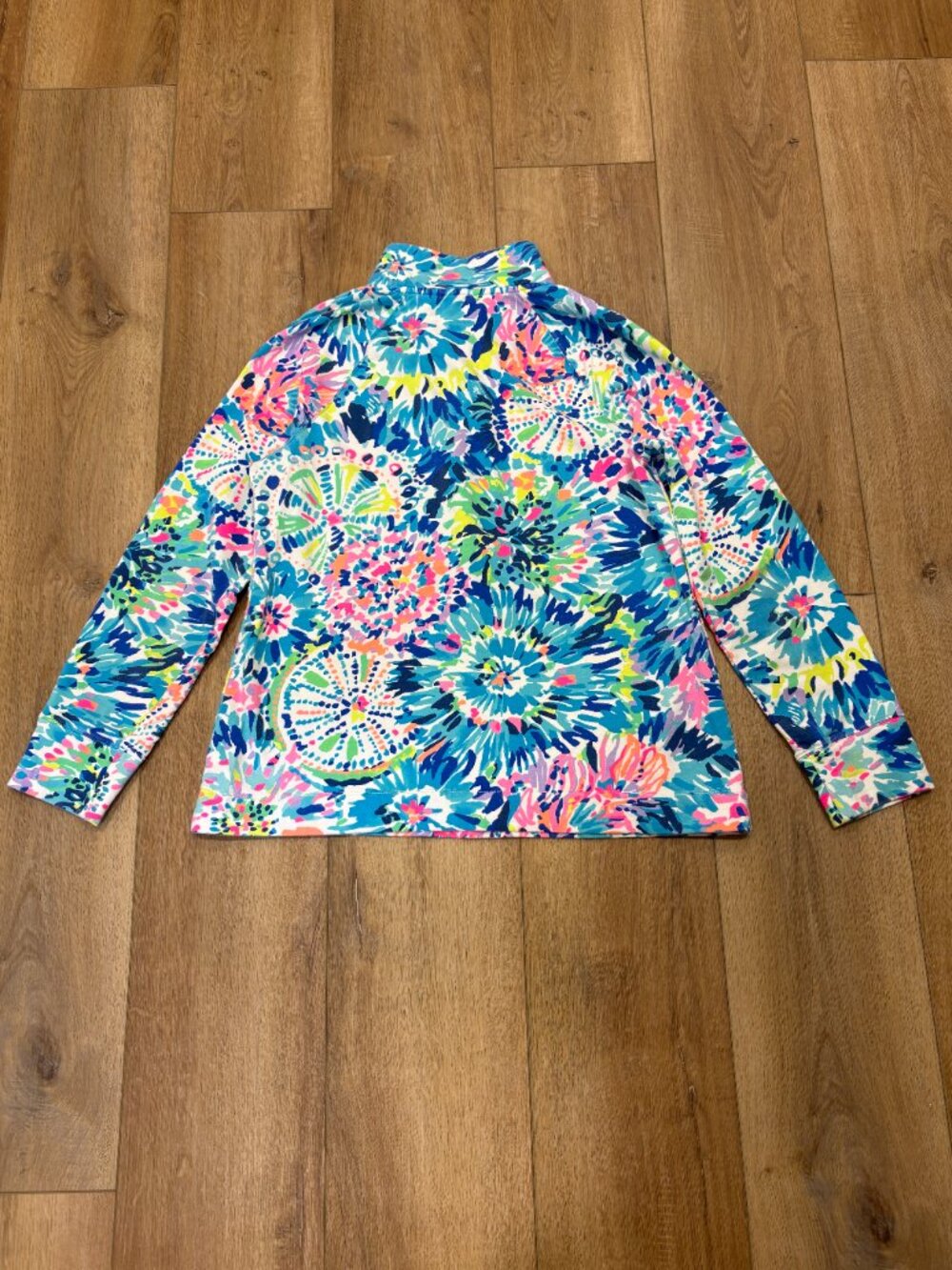 🌟 LILLY PULITZER 🌟 1/2 ZIP PRINTED SKIPPER POPOVER TOP BLUE SZ L - Picture 7 of 7